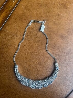 Brighton Silver Crystal Bib Necklace